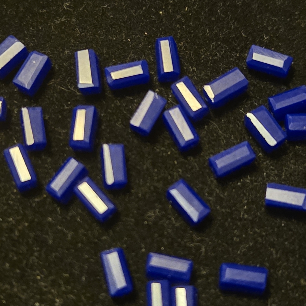 Dark Blue Faceted Tube Beads